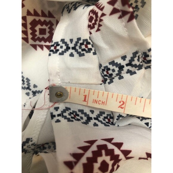 American Threads White & Maroon Aztec Long Cape Romper Size Small - Picture 5 of 13